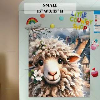 Preview of Romantic Spring Sheep magnet in Small size.