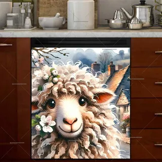 Preview of Romantic Spring Sheep magnet.