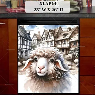 Preview of Spring Village Sheep magnet in Extra Large size.