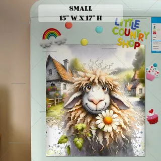 Preview of Spring Sheep with a Daisy magnet in Small size.