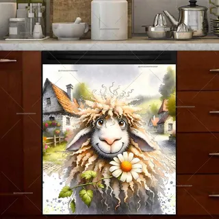 Preview of Spring Sheep with a Daisy magnet.