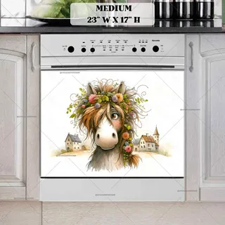 Preview of Cute Spring Horse magnet in Medium size.