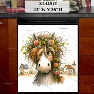 Preview of Cute Spring Horse magnet in Extra Large size.