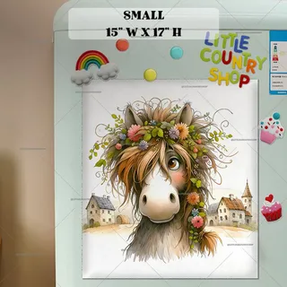 Preview of Cute Spring Horse magnet in Small size.