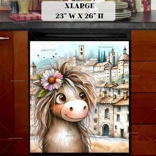 Preview of Spring Horse in the City magnet in Extra Large size.