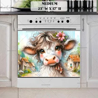 Preview of Pretty Spring Cow magnet in Medium size.