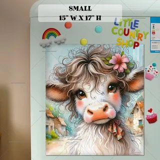 Preview of Pretty Spring Cow magnet in Small size.
