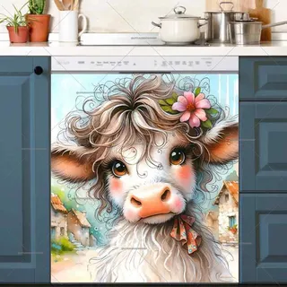 Preview of Pretty Spring Cow magnet.