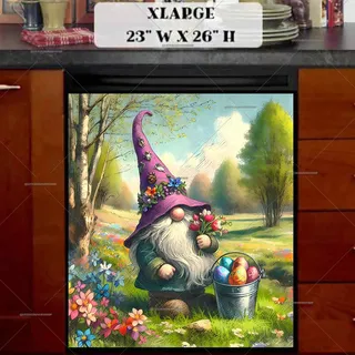Preview of Easter Gnome with Flowers magnet in Extra Large size.