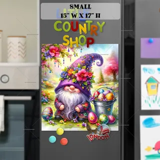 Preview of Easter Gnome with Eggs magnet in Small size.