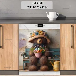 Preview of Cute Easter Teddy Bear magnet in Large size.