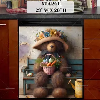Preview of Cute Easter Teddy Bear magnet in Extra Large size.