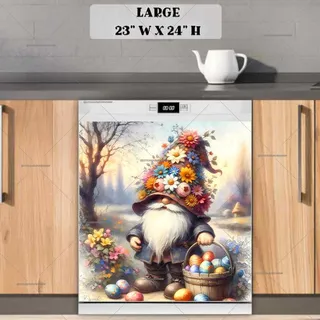 Preview of Easter Gnome in Flower Hat magnet in Large size.