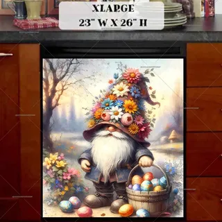 Preview of Easter Gnome in Flower Hat magnet in Extra Large size.