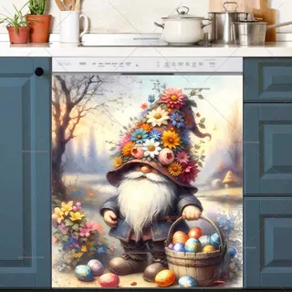 Preview of Easter Gnome in Flower Hat magnet.