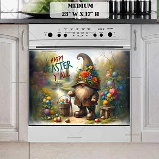 Preview of Cute Gnome with Easter Eggs magnet in Medium size.
