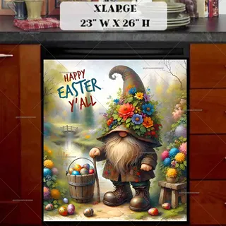 Preview of Cute Gnome with Easter Eggs magnet in Extra Large size.