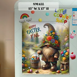 Preview of Cute Gnome with Easter Eggs magnet in Small size.