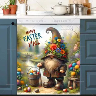 Preview of Cute Gnome with Easter Eggs magnet.