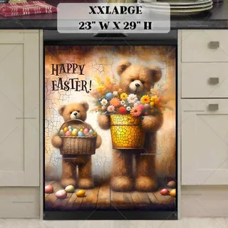 Preview of Teddy Bears with Easter Eggs and Flowers magnet in XX Large size.