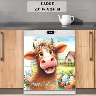 Preview of Happy Easter Cow magnet in Large size.