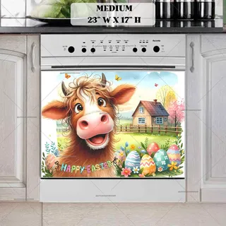 Preview of Happy Easter Cow magnet in Medium size.