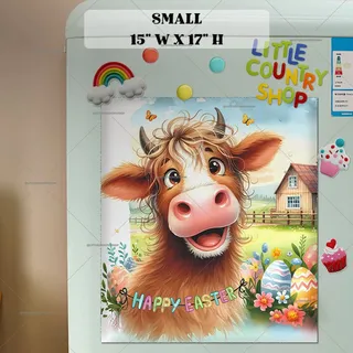 Preview of Happy Easter Cow magnet in Small size.