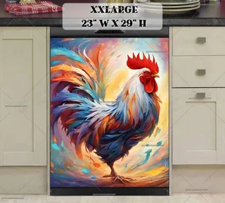 Preview of Colorful Farmhouse Rooster magnet in XX Large size.