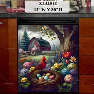 Preview of Pretty Easter Cardinal magnet in Extra Large size.