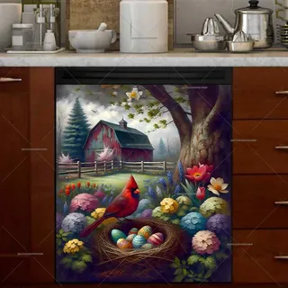 Preview of Pretty Easter Cardinal magnet.