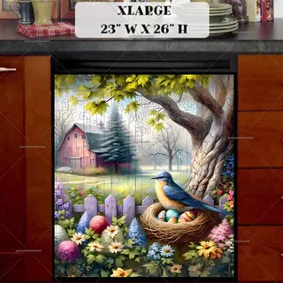 Preview of Easter Bird at the Farmhouse magnet in Extra Large size.