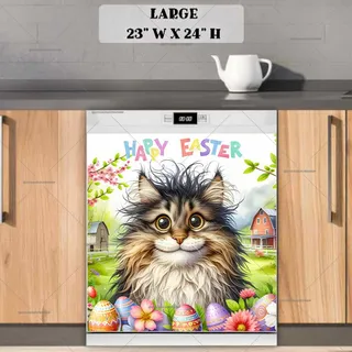 Preview of Silly Easter Cat magnet in Large size.