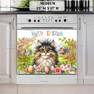 Preview of Silly Easter Cat magnet in Medium size.