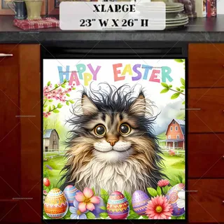 Preview of Silly Easter Cat magnet in Extra Large size.