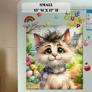 Preview of Easter Cat with Eggs magnet in Small size.