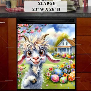 Preview of Silly Easter Goat magnet in Extra Large size.