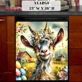 Preview of Cute Easter Goat magnet in Extra Large size.
