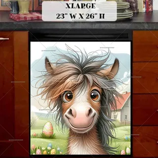Preview of Smiling Easter Horse magnet in Extra Large size.