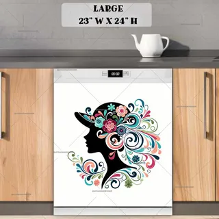 Preview of Elegant Victorian Lady Silhouette magnet in Large size.