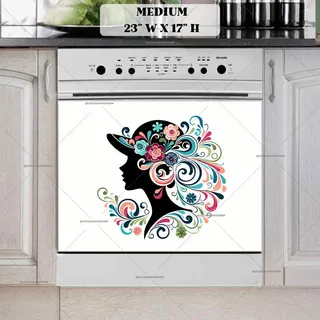Preview of Elegant Victorian Lady Silhouette magnet in Medium size.