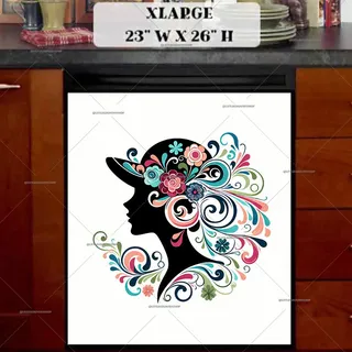 Preview of Elegant Victorian Lady Silhouette magnet in Extra Large size.