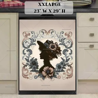 Preview of Elegant Victorian Lady with Flowers magnet in XX Large size.