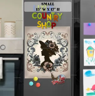 Preview of Elegant Victorian Lady with Flowers magnet in Small size.