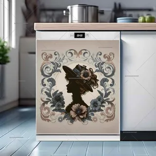 Preview of Elegant Victorian Lady with Flowers magnet.
