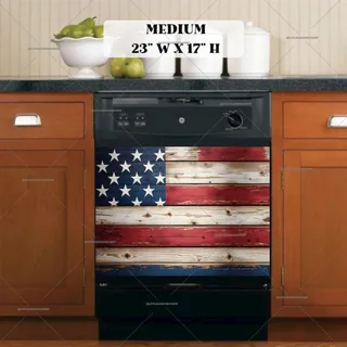 Preview of Wooden American Flag magnet in Medium size.