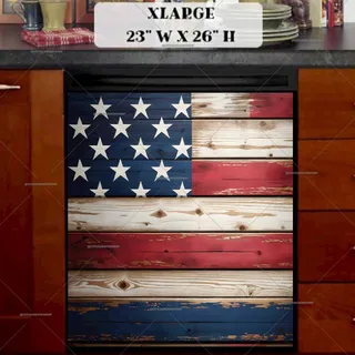 Preview of Wooden American Flag magnet in Extra Large size.