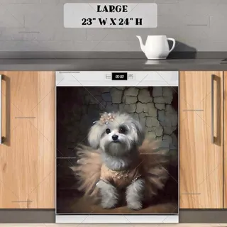 Preview of Cute Ballet Dancer Puppy magnet in Large size.