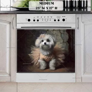 Preview of Cute Ballet Dancer Puppy magnet in Medium size.