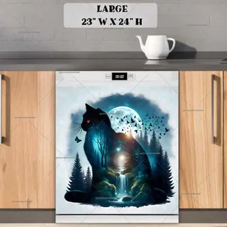 Preview of Twilight Forest Cat magnet in Large size.