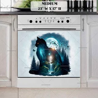 Preview of Twilight Forest Cat magnet in Medium size.